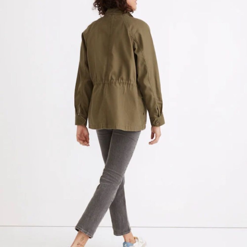 Madewell army green cinch waist zip up Utility Jacket size xs - Picture 2 of 9
